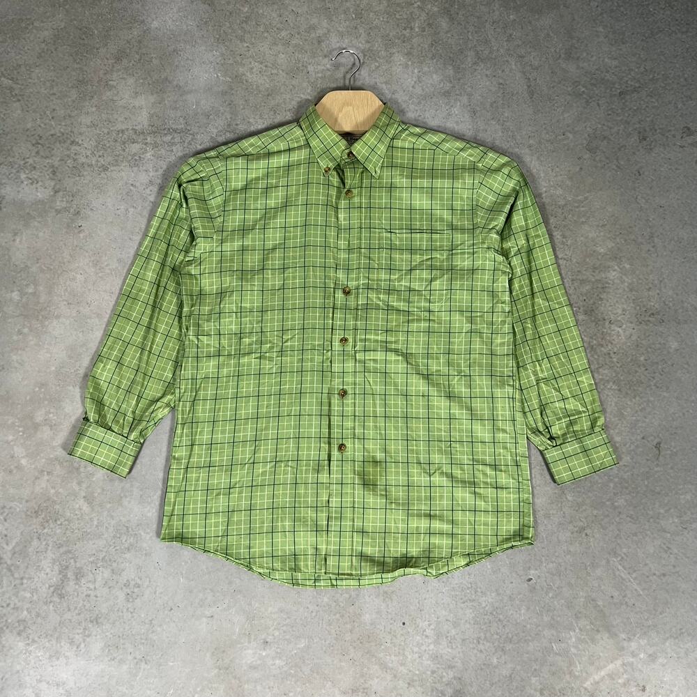 L.L. Bean Button Down Shirt Plaid Green Men's Size Medium